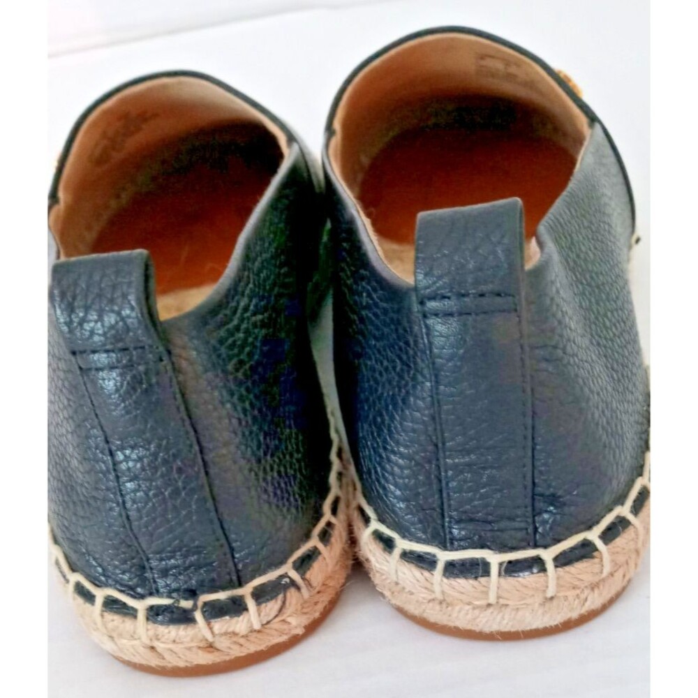 Ralph Lauren Cameryn Shoes Womens 7 Espadrille Flat Leather Black Casual - Picture 5 of 10